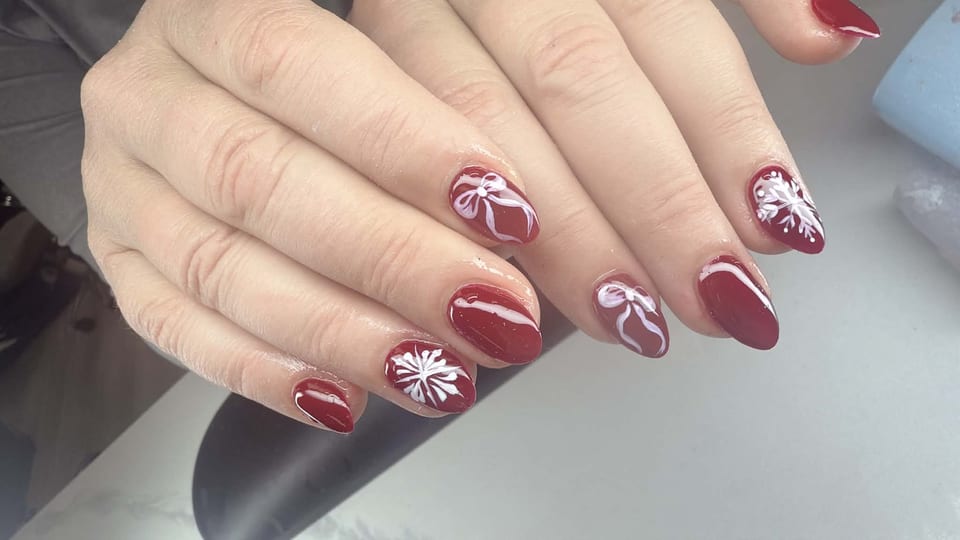 Hand-painted nail art at UME Beauty Nails Spa