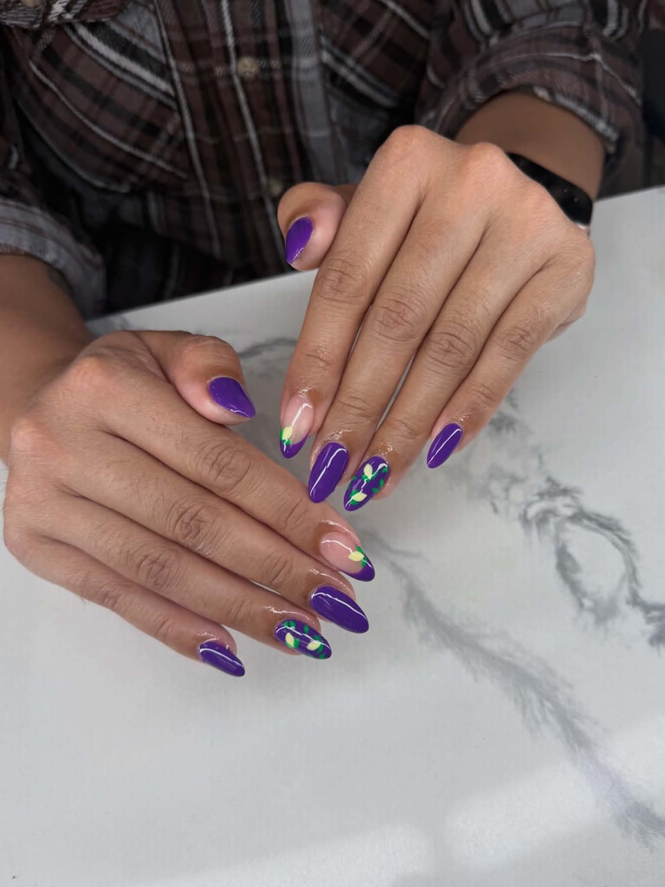 Hand-painted nail art at UME Beauty Nails Spa