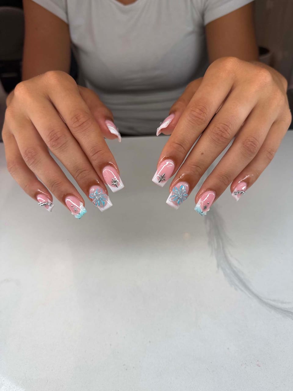 Hand-painted nail art at UME Beauty Nails Spa