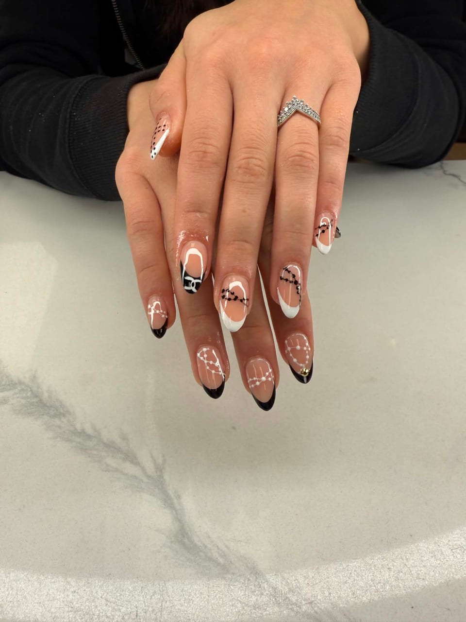 Hand-painted nail art at UME Beauty Nails Spa