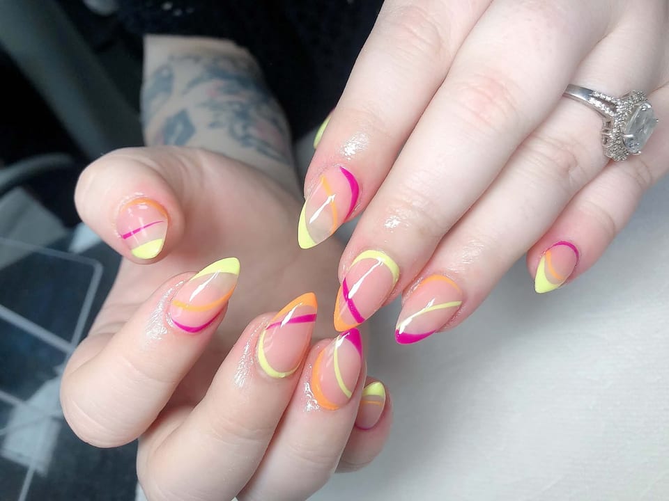 Bold colour manicure at UME Beauty Nails Spa