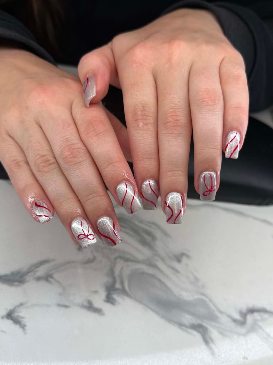 Hand-painted nail art at UME Beauty Nails Spa