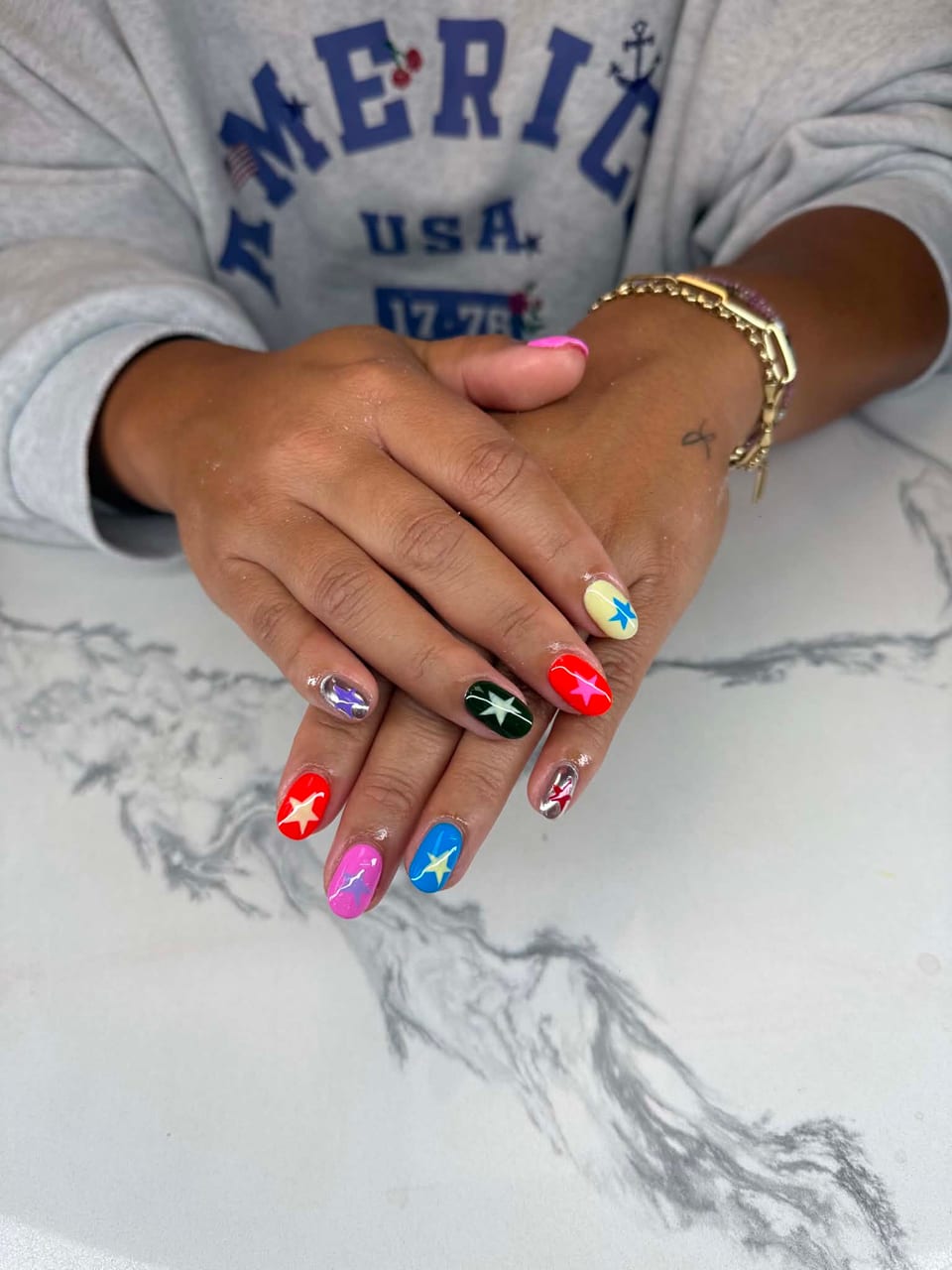 Hand-painted nail art at UME Beauty Nails Spa