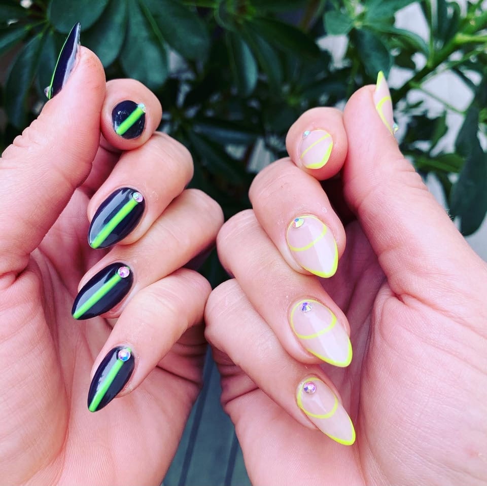 Hand-painted nail art at UME Beauty Nails Spa