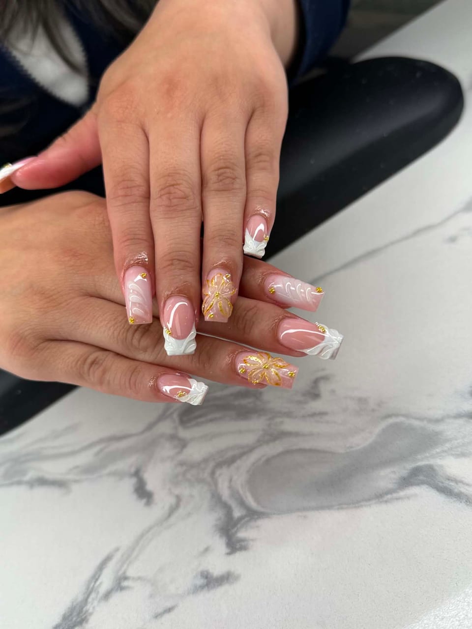 Hand-painted nail art at UME Beauty Nails Spa
