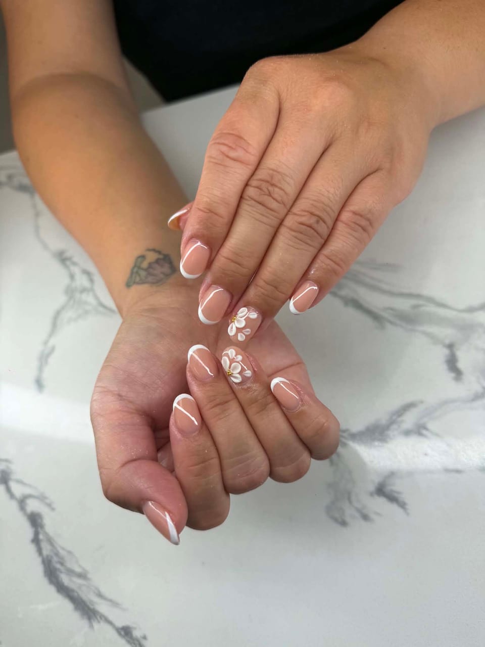 Nails with crystals and glitter at UME Beauty Nails Spa